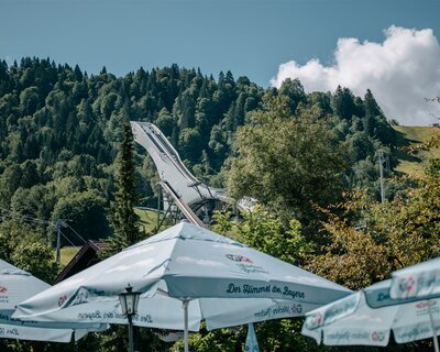 Biergarten mit Blick auf die Schanze