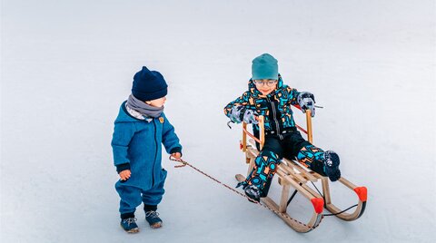 Kinder beim Rodeln